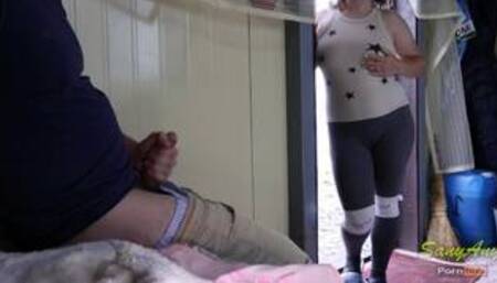 I jerked off to a stranger and she surprised me !!- SanyAny