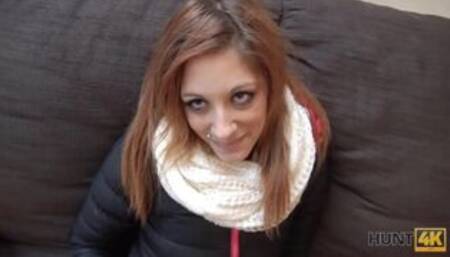 Slutty hottie accepts cash from hunter for chance to make BF cuckold