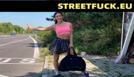 StreetFuck - Hitchhiking Slutty Zuzu Sweet Seduces Driving Married Man