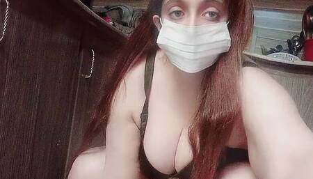 Lusty wife kitchen cleaning seduce sex