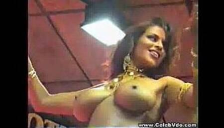 Hot stripper dances naked in public