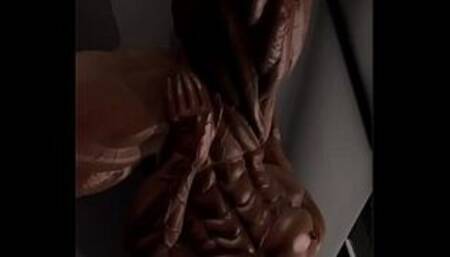 ripped muscle girls abs popping