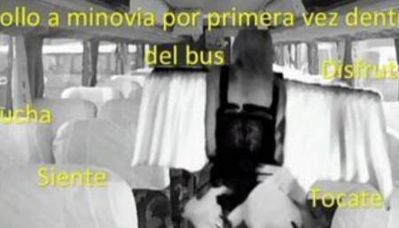 (Only Audio) I'm fucking My girlfriend first time in the bus, follo a mi novia en el bus