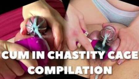 FEMDOM CUMSHOTS COMPILATION. CUMSHOTS IN CHASTITY