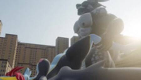 Macro Giantess and Giant Dragon Growth Animation