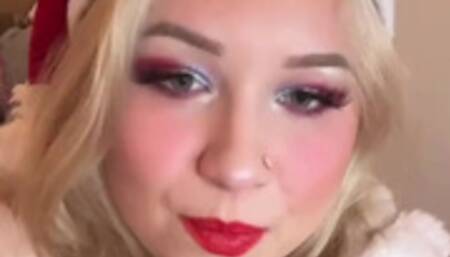 Giantess Mrs Claus teasing tiny / Visit my OF for full nude video Tonguequeendee