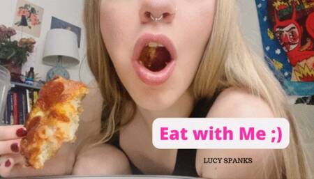 Hot Blonde Eats Pizza Loudly