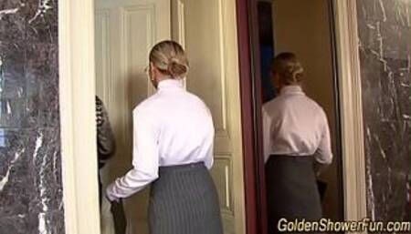 Golden shower threesome
