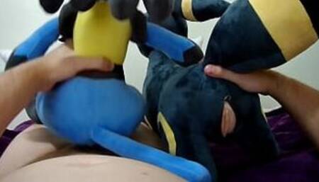 Lucario and Umbreon Plush Pussy Swapping and Creampie