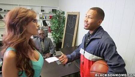 Slutty Mom Sucks off Basketball Players