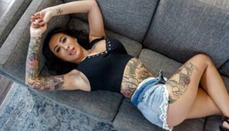 Tattooed Asian Mylf Lily Lane Demonstrates Her Perfect Curves Before Riding Huge Young Cock - Mylf