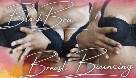 Black Bra Breast Bouncing