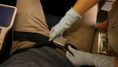 Dirty Air Hostess - Jerk Off Instructions In Your Aeroplane Seat