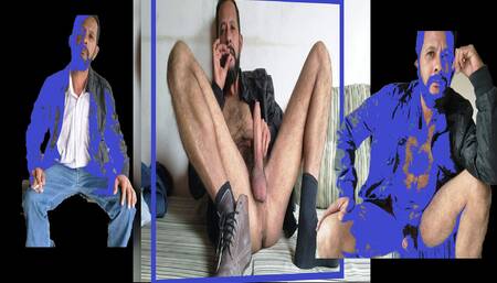 Smoking in blue jeans