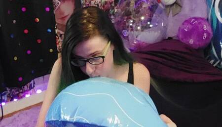 Playing with my rainbow beach ball