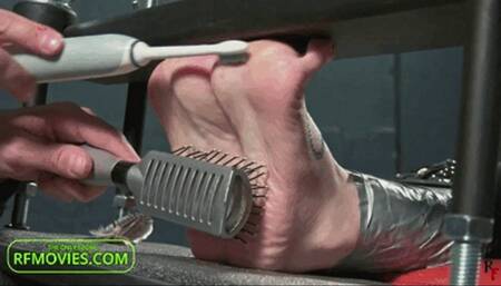 Madoka - Asian tiny feet tickling in a foot arching device with full mummification (FULL HD MP4)