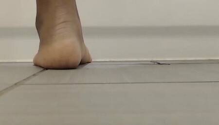 Tiny human spying on giantess in the bath POV