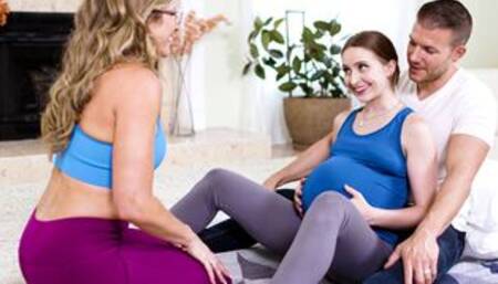 MILF stepmom helps with the pregnancy