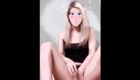 BLONDE ARAB BABE WITH FAT ASS BOUNCING ON A HUGE DILDO WITH ANIME / HENTAI FILTER