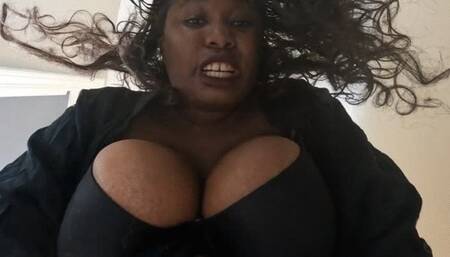 Giantess finds tiny human in her toilet