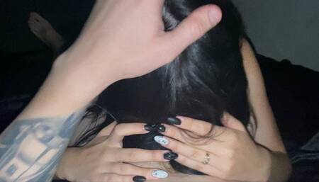 Deepthroat, big natural tits and hot teen sex! POV!