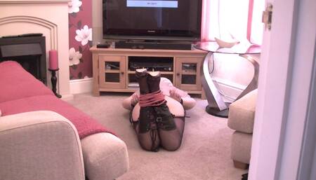 Julie Cunningham housework & hogtied