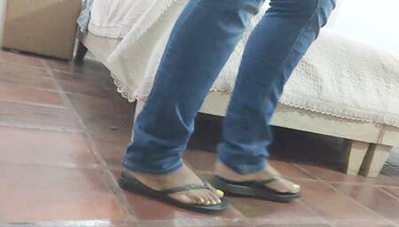 Balbina Self Foot Rub and Strip Tease with JOI