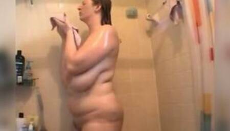 Mature Woman With Big Natural Tits Fucks In The Shower