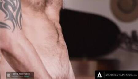 MODERN-DAY SINS - Cis Stud Barebacks Trans Redhead Ariel Demure While His GF Is On The Phone!