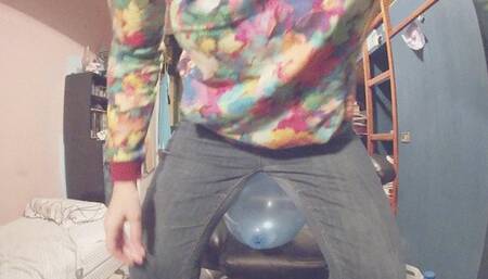 Jeans balloons popping