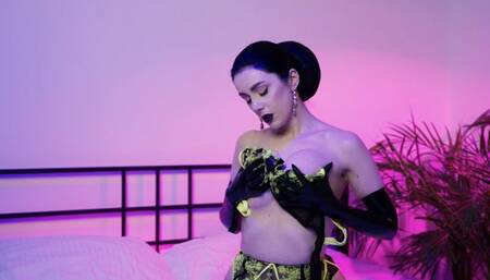 Black latex and lingerie (720p)