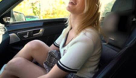 Hot schoolgirl got horny and invited an Uber driver home to fuck her!