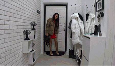 Even in pain the lady with the bad left leg is helping her friends c