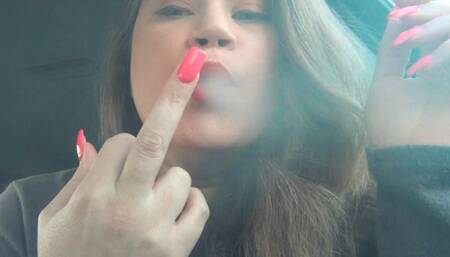 Smoking Marlboro Red 100 Red Lipstick Lips Flipping You Off (MP4) ~ MissDias Playground
