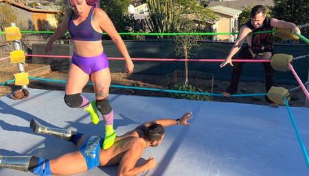 Morrigan Destroys Male Tag Team