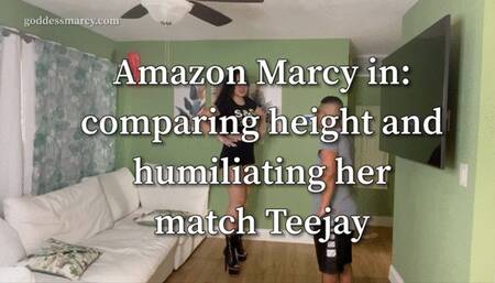 Amazon Marcy in: Height comparison and humiliating her match Teejay