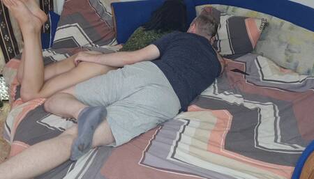 Husband took a shower and wife fucked a friend