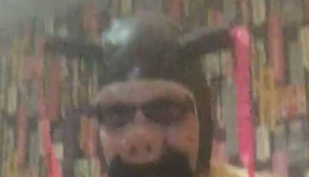 Fetish piggy hood with double ponytails extreme kinky anal sex