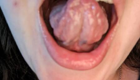 Chewing gum with pink glossy lips