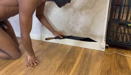 Slave Learns Not To Touch Lady Dark Angel's Property