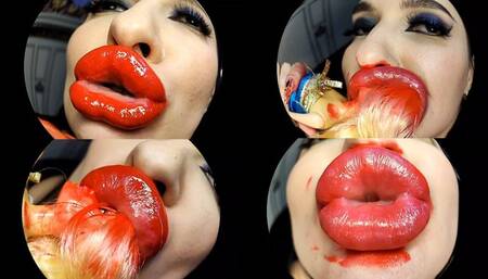 huge pouty bimbo lips Giantess