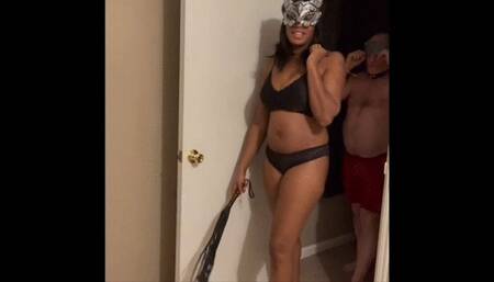 Mistress Knee Knee Disaplines Her Slave