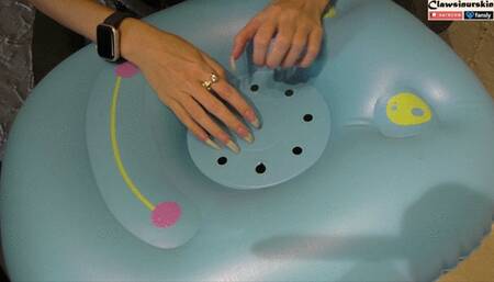 How long can an inflatable mini raft last against my nails?