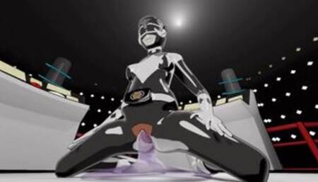 Female Black ranger cowgirl riding slime dick