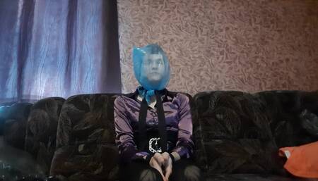 I'm Blue... Plastic bag breathplay. Femboy Abbie