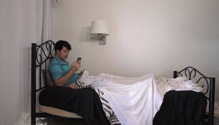 Stepmom discovers her stepson masturbating and offers to sit on his cock