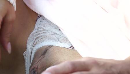 Peep of outside shooting Dominika c