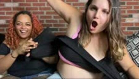 Destroying our bras - big natural tits ! ft Natalie Luxx