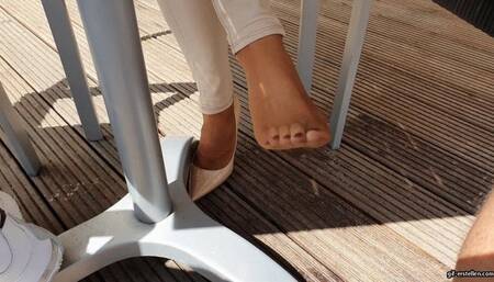 Shoe theft in the restaurant and tickling my feet HD wmv 1920x1080