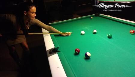 Backstage . Samanta and Mugur Porn , Billiards the city Budapest